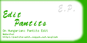 edit pantits business card